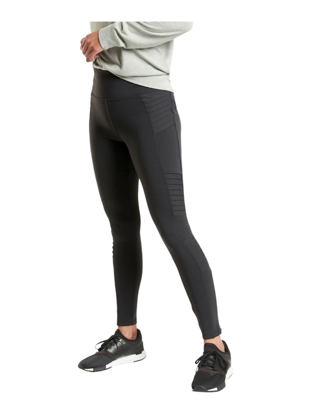 Athleta Delancey Moto Tights Leggings in Black Back Zippers and Pockets Size S/P